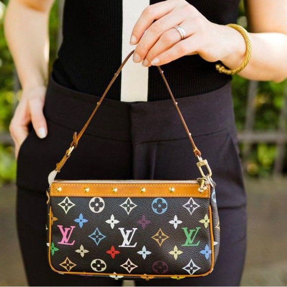 💯% Authentic Louis Vuitton Pochette Accessoires Monogram Multicolor ✨